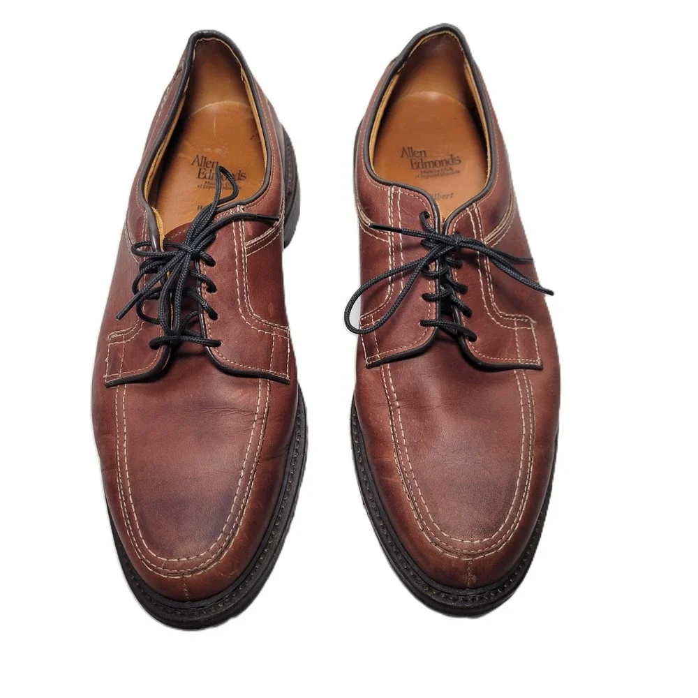 Allen Edmonds Wilbert‎ Brown Leather Cap Toe Oxford Shoes Men's 10.5 D